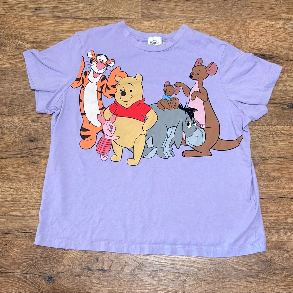 Disney Purple T-Shirt with Winnie the Pooh and Friends